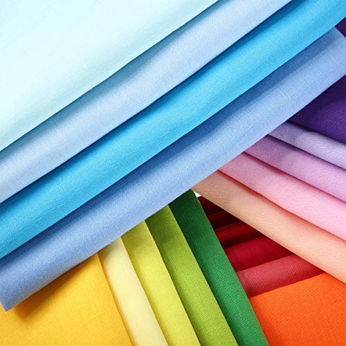 20 Piezas Telas de Algodón Sólido Brillante de 20 x 20 Pulgadas Paquetes de Tela de Acolchado de Bricolaje Telas de Patchwork Cuadrados para Accesorios Hecho a Mano Tela Manualidad Bricolaje