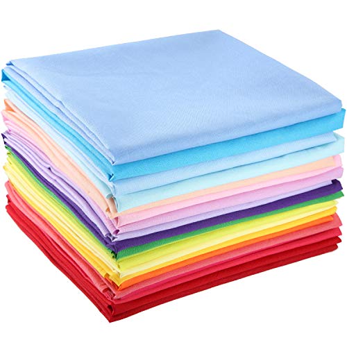 20 Piezas Telas de Algodón Sólido Brillante de 20 x 20 Pulgadas Paquetes de Tela de Acolchado de Bricolaje Telas de Patchwork Cuadrados para Accesorios Hecho a Mano Tela Manualidad Bricolaje