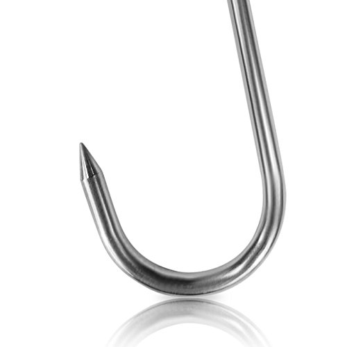 20 unidades Premium gancho Carnicero de Acero Inoxidable, para colgar, incienso Ganchos, carne con punta Scharfer, adecuado para metzgerei, Carnicería, para calientes y en frío (20 ST)