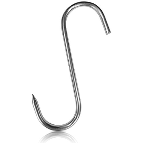 20 unidades Premium gancho Carnicero de Acero Inoxidable, para colgar, incienso Ganchos, carne con punta Scharfer, adecuado para metzgerei, Carnicería, para calientes y en frío (20 ST)
