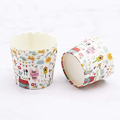 200 Piezas Cupcake de Papel Molde de Muffin de Postre Casos de Papel Muffin Envoltura de la Magdalena Papel Cupcake a Prueba de Grasa Liner Muffin Pan Papel de Cupcakes (4 Estilos)