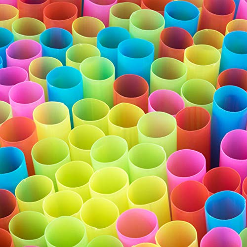 200 Piezas Pajitas de Plástico Extra Anchas, Pajitas de Batido Jumbo Desechables Ideal para té Boba, Batidos, Fiesta Multicolores,11 mm