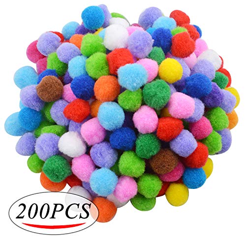 200pcs 2cm Pompones Suaves Colores Bolas Esponjosas de Bricolaje Artesanía Manulidades Decoraciones