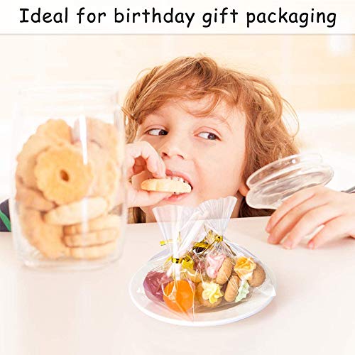 200PCS Bolsa Celofán Transparentes, BESTZY Bolsas de Plástico de Caramelos para Galletas, Panadería, Dulces, Regalos