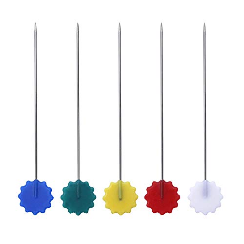 200pcsAlfileres de Costura - Alfileres Cabeza Plana forma Flor Agujas Colores para Acolchado Costura Tejer Coser para Patchwork, Decorar, Corte y Confección, Componentes de Joyas, Manualidades
