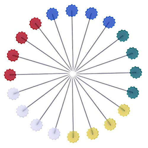 200pcsAlfileres de Costura - Alfileres Cabeza Plana forma Flor Agujas Colores para Acolchado Costura Tejer Coser para Patchwork, Decorar, Corte y Confección, Componentes de Joyas, Manualidades