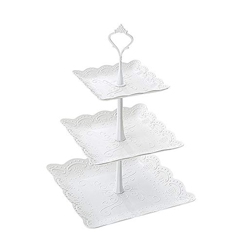 2019 Cake Topper - 3 Tier Cupcake Stand Wedding Cake Holder Birthday Party Dessert Display Trays Fruit Plate Living - Mould 2019 Layer Display Mermaid Nail Plate Wedding Tier Dessert Stand Tray H