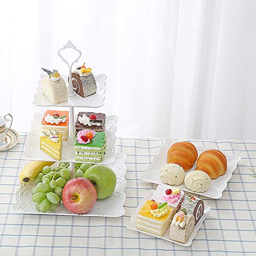 2019 Cake Topper - 3 Tier Cupcake Stand Wedding Cake Holder Birthday Party Dessert Display Trays Fruit Plate Living - Mould 2019 Layer Display Mermaid Nail Plate Wedding Tier Dessert Stand Tray H
