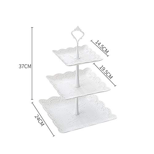 2019 Cake Topper - 3 Tier Cupcake Stand Wedding Cake Holder Birthday Party Dessert Display Trays Fruit Plate Living - Mould 2019 Layer Display Mermaid Nail Plate Wedding Tier Dessert Stand Tray H