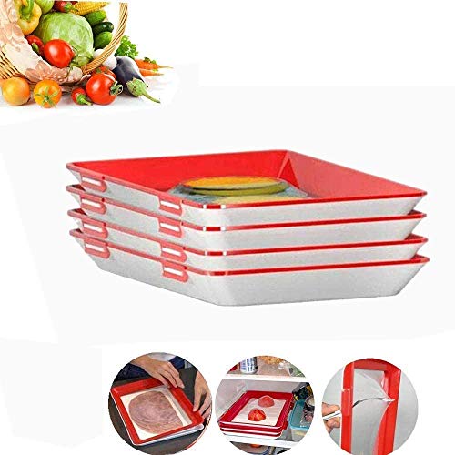 2020 Fresh Food New Idea - Bandeja de conservación de alimentos creativa, bandeja de conservación de alimentos de plástico reemplazable, bandeja de conservación de alimentos sin residuos (4PCS)