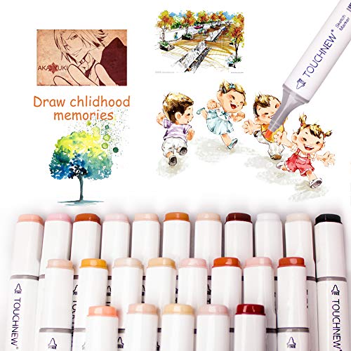 24 color Arte Dibujo Marcadores de Punta Doble - Doble Cara Marcadores del Bosquejo del Rotulador