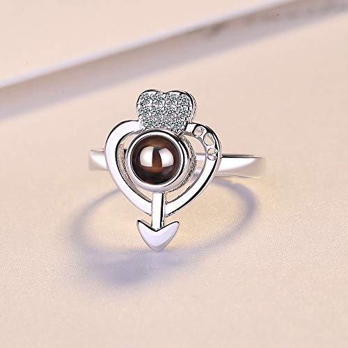 24 JOYAS Anillo Ajustable Flecha de Amor con Mensaje Oculto. Regalo romántico de Aniversario y Enamorados para la Mujer Que amas