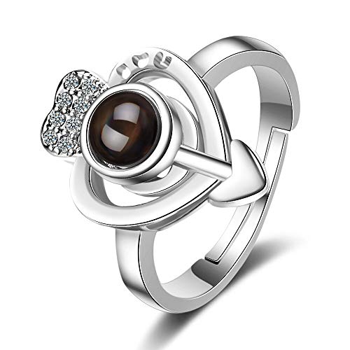 24 JOYAS Anillo Ajustable Flecha de Amor con Mensaje Oculto. Regalo romántico de Aniversario y Enamorados para la Mujer Que amas