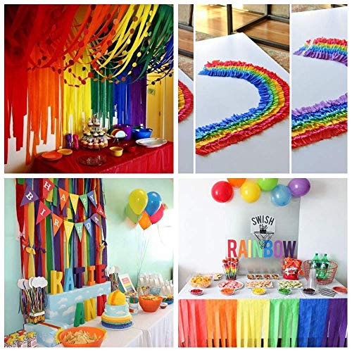 24 Rollos de Serpentina de Papel Crepé Bandas de Multicolor para Decoraciones de Fiesta de Cumpleaños Boda Halloween Festival 12 Colores