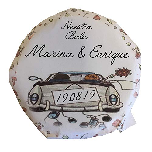 24 x Mermelada Tradicional 120 g Fresa Papel personalizado, Para Regalos de Bautizos, Comuniones, Bodas de Plata, Bodas de Oro