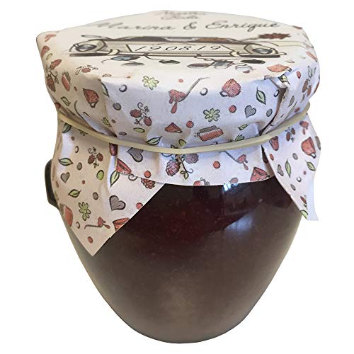 24 x Mermelada Tradicional 120 g Fresa Papel personalizado, Para Regalos de Bautizos, Comuniones, Bodas de Plata, Bodas de Oro
