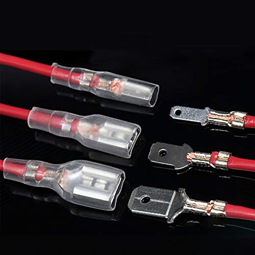 240 Piezas 2.8mm 4.8mm 6.3mm Cable Terminal Crimp Macho Femenino Spade Conector de Bloque de Terminales con Aislamiento Manga Surtido Kit Latón Plateado Oro