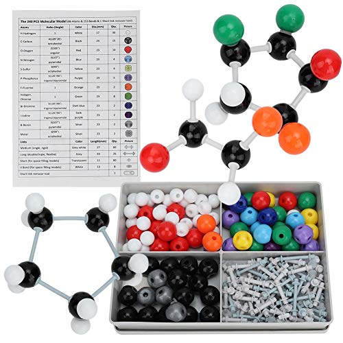 240 Unids Modelo Molecular Kit de Estructura Orgánica Inorgánica Química Conjunto de Estructura Órbita de Electrones Kit Modelo para Educación Enseñanza para Niños