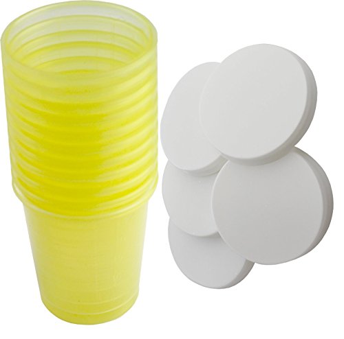 240 Vasos para Medicinas con 240 Tapa Vasos de Chupito Vaso de Medicina Taza de Bebida Medi-Inn en Varios Colores - amarillo