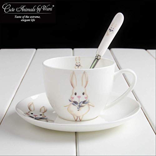 250ml Cuento De Hadas Encantador Animal Zorro Hueso China Tazas De Café Café Mocha Taza De Café De Té con Bandeja Set Mejor Regalo para Los Amantes De Los Niños 01