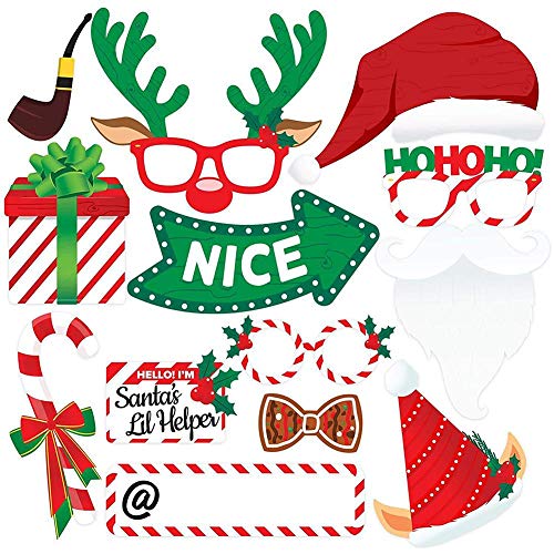 28 piezas de accesorios de fotos y accesorios para Navidad, accesorios de disfraz, accesorios para decoración de Navidad