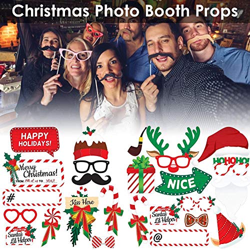 28 piezas de accesorios de fotos y accesorios para Navidad, accesorios de disfraz, accesorios para decoración de Navidad