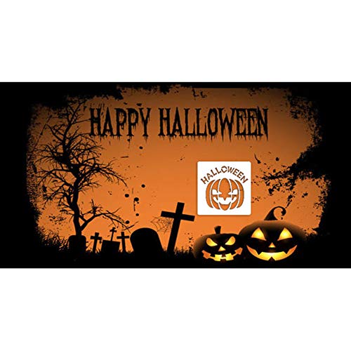 28 plantillas de Halloween – patrón de calabaza, murciélago, búho, castillo viejo, bruja, fantasma para decoración de Halloween, tarjeta de decoración, manualidades, dibujo, pintura, paredes de madera