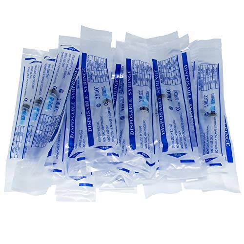 2ml-100Pcs Jeringa estéril con 23G aguja, inyección no humana (2ml-100Pcs)