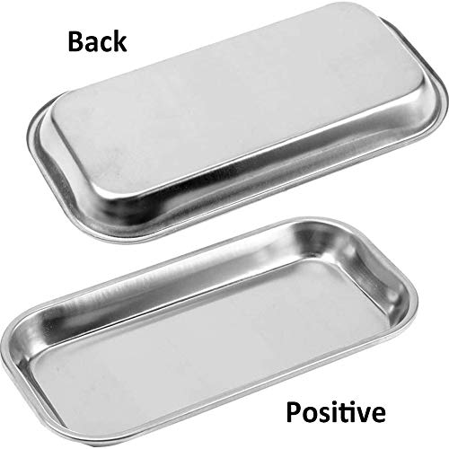 2pcs Bandeja Médica, Bandeja quirúrgica Bandeja Dental Del Instrumento Médico Dental Del Acero Inoxidable 201 Fácil De Limpiar Y De Esterilizar 22,5 x 12 x 2cm