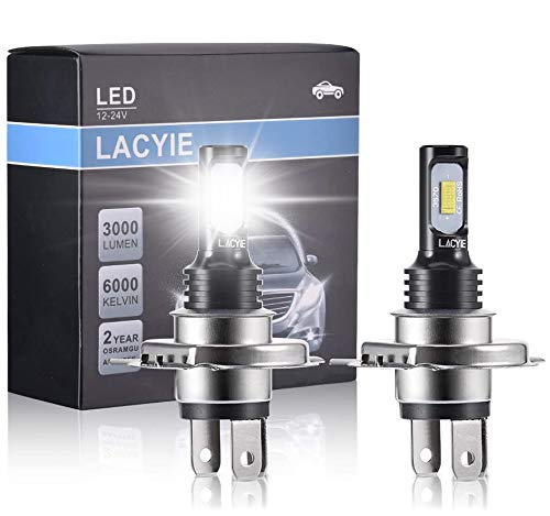 (2Pcs) Bombilla H7 LED, Lacyie Luces de Antiniebla Delanteros Bombillas, 3000 LM, 6000K, IP68 Impermeable, Faros Reemplazo de Halógena Blanco Frío Garantía de 2 años