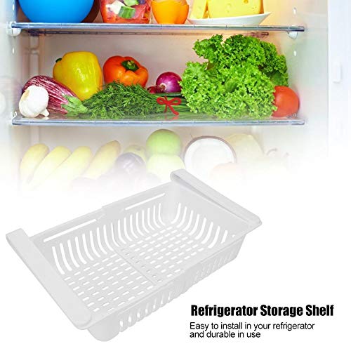 2Pcs Refrigerador Storager Cajón Slide Slide Frigorífico Organizador Contenedores Frigorífico de plástico Cestas clasificadas para verduras Frutas Huevo y cerveza Almacenamiento (8.3 * 6.3 * 2.8"）