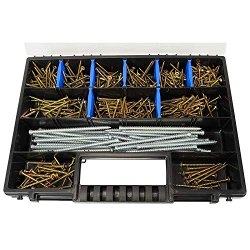 2x XL Caja organizadora con compartimentos de 345x249x50mm I Compartimiento de piezas pequeñas I Caja de tornillos I Caja de herramientas I Cajas surtidoras