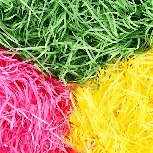 3 Bolsa de Papel en Tiras Hierba de Cesta de Pascua Relleno de Cesta de Regalo para Materiales de Fiesta Manualidades, 10,5 Onzas Totalmente