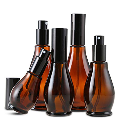 3 botellas de spray de cristal ámbar vacías de 100 ml para limpieza de perfume cosmético, con pulverizadores de niebla fina y tapa antipolvo
