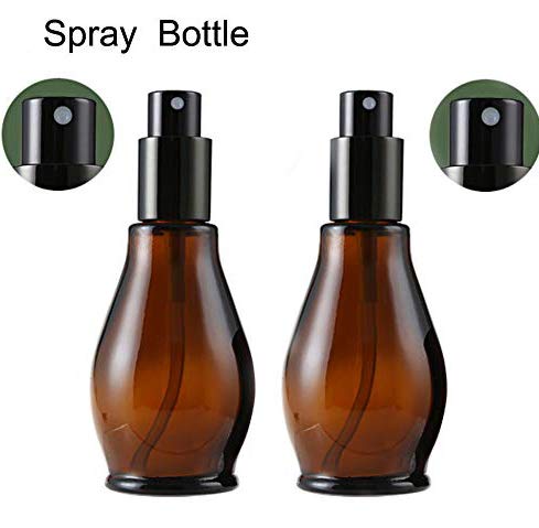 3 botellas vacías rellenables de vidrio de color ámbar, con atomizador negro y tapa antipolvo, para aceites esenciales, aromaterapia