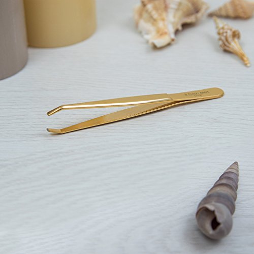 3 Claveles 12246 - Pinza depilar cangrejo 9 cm oro