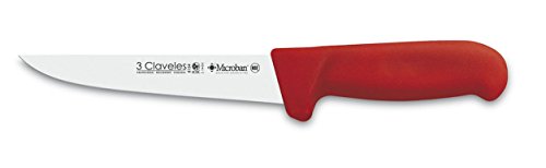 3 Claveles Cuchillo Deshuesar Ancho Proflex, Acero Inoxidable, Rojo, 15 cm-6"