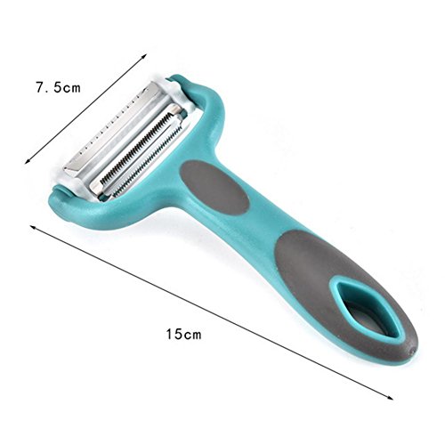 3-en-1 pelador multifunción de acero inoxidable giratorio melón peeling cuchillo melón planing, fruta y verduras pelador serrado y cuchilla ergonómica cuchilla afilada gadget de cocina duradera