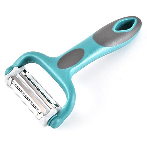 3-en-1 pelador multifunción de acero inoxidable giratorio melón peeling cuchillo melón planing, fruta y verduras pelador serrado y cuchilla ergonómica cuchilla afilada gadget de cocina duradera