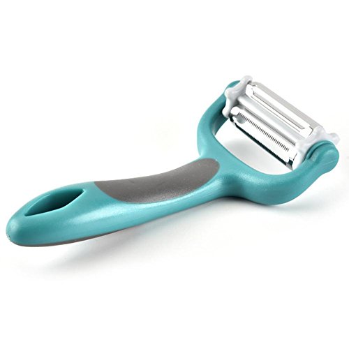 3-en-1 pelador multifunción de acero inoxidable giratorio melón peeling cuchillo melón planing, fruta y verduras pelador serrado y cuchilla ergonómica cuchilla afilada gadget de cocina duradera