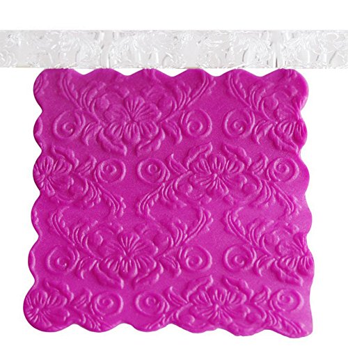 3 estilos de rodillo de pasta de fondant transparente con textura en relieve, molde para bricolaje, ligero, rodillo de cocina flor As Picture Show