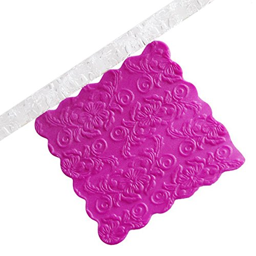 3 estilos de rodillo de pasta de fondant transparente con textura en relieve, molde para bricolaje, ligero, rodillo de cocina flor As Picture Show