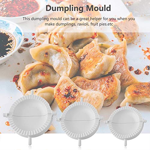 3 Herramientas para empanadillas de Cocina de tamaño Dumpling Mould Dumpling Maker Wrapper Dough Cutter Device Jiaozi Hacer moldes Accesorios de Cocina - Blanco