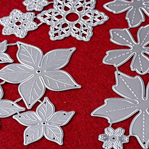 3 Juegos de Troqueles Navidad Scrapbooking de Metal Diseño Navideños Flores Troqueles de Corte Plantillas Dies Cut Tarjeta Papel Decoración Manualidades