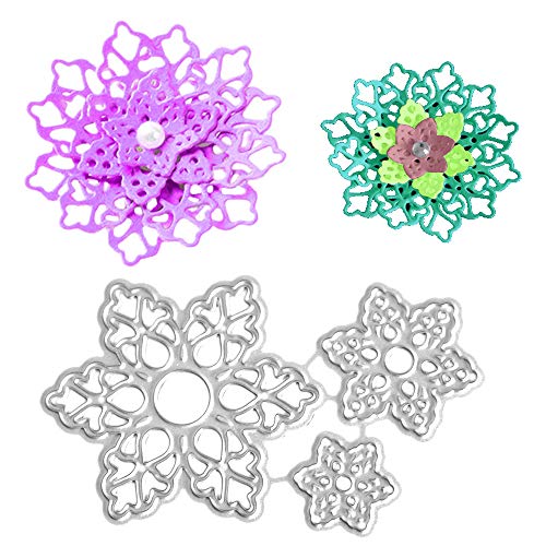 3 Juegos de Troqueles Navidad Scrapbooking de Metal Diseño Navideños Flores Troqueles de Corte Plantillas Dies Cut Tarjeta Papel Decoración Manualidades
