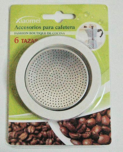 3 juntas + filtro de cafetera italiana 6 tazas dimensiones en la descripción