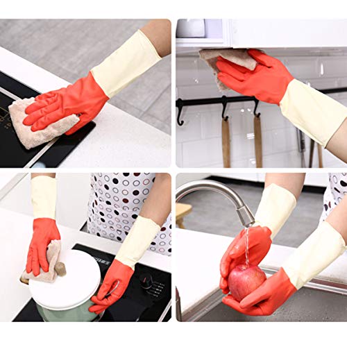 3 pares de guantes de goma impermeables para limpieza de la ropa de la cocina (tamaño mediano)