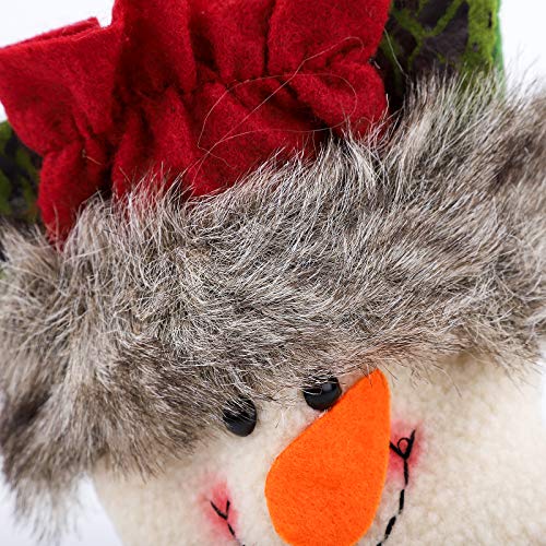 3 piezas de medias navideñas para colgar medias navideñas personalizadas bolsa de regalo bordada adorno de cuero 3D muñeco de nieve reno de Papá Noel bolsillo para dulces decoración del árbol Navidad