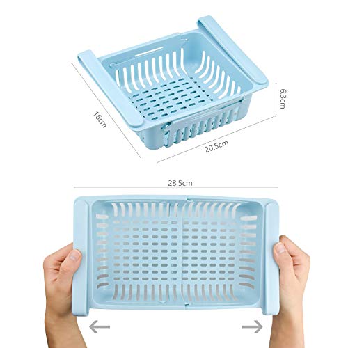 3 Piezas Estante De Almacenamiento De Refrigerador Retráctil cajón nevera Frigoríficos Organizadores de Cajones para Clasificación de Alimentos bebidas frutas Mantiene Ordenado El Refrigerador