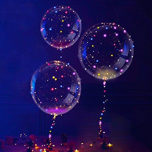 3 PIEZAS LED Globos, Transparente Fiesta Globos, Único Fiesta Globos, Perfecto para Varios Festivales, Fiesta, Aniversario Celebraciones, Boda, Fiesta Decoración